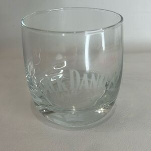 Jack Daniel’s 8 Oz Rocks Cocktail Clear Glass White Etching Stamped White Letter